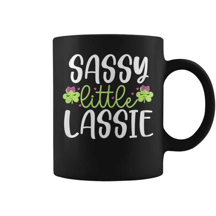 Sassy Little Lassie Girls St Patrick's Day Shamrocks Coffee Mug