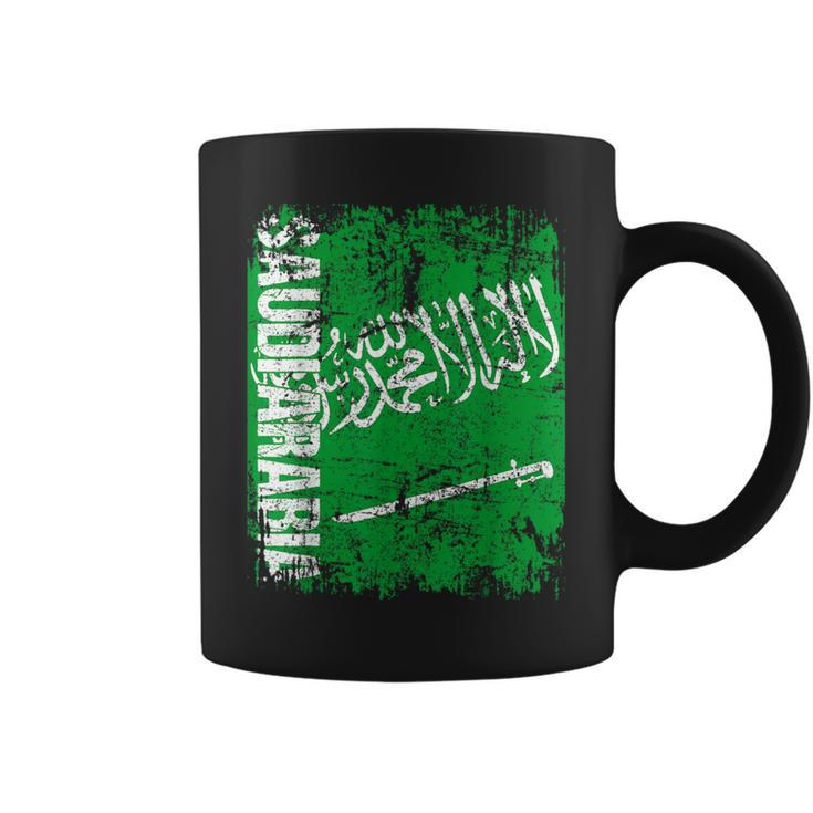 Saudi Arabia Flag Vintage Distressed Saudi Arabia Coffee Mug
