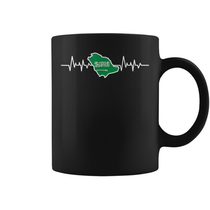 Saudi Flag Heartbeat Patriotic Saudi Arabia Coffee Mug