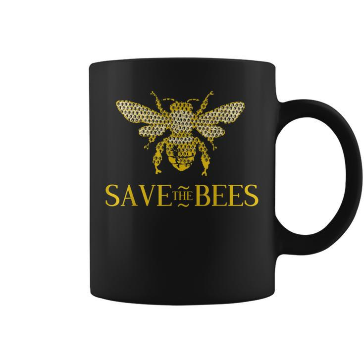 Save The Bees Honeycomb Distress Coffee Mug