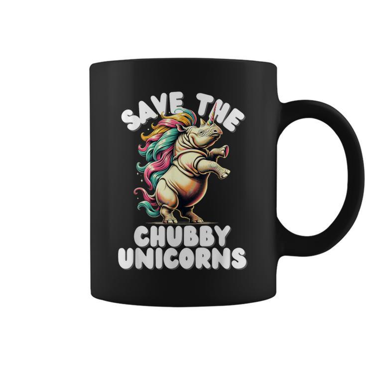 Save The Chubby Unicorn Rhino Colorful  Coffee Mug