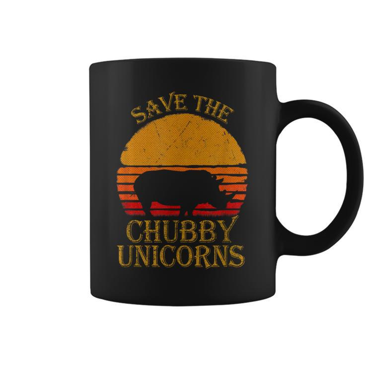 Save The Chubby Unicorns Retro Style Rhino Coffee Mug