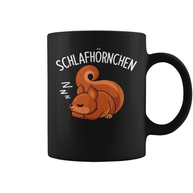 Schlafhörnchen Squirrel Sleep Pyjama Slogan Black Tassen