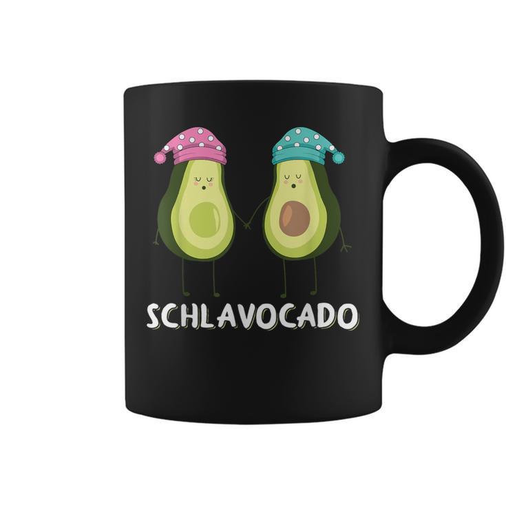 Schlavocado Avocado Couple Pyjamas Tired Sleep Slogan Tassen