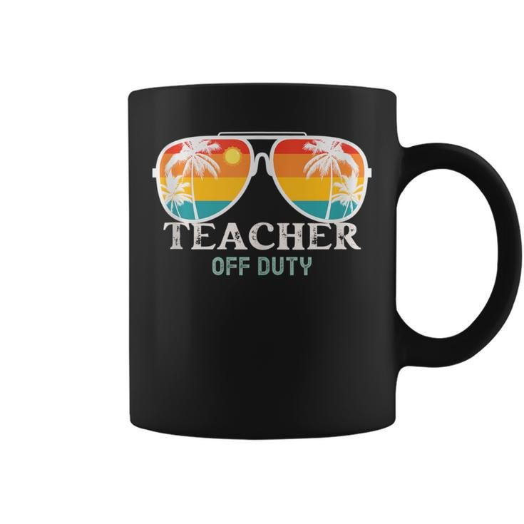 School Teacher Off Duty Sunglasses Beach Sunset Summer Coffee Mug
