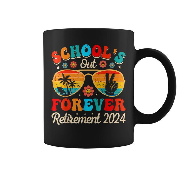 Schools Out Forever Retirement Teacher Retired Last Day 2024 Coffee Mug