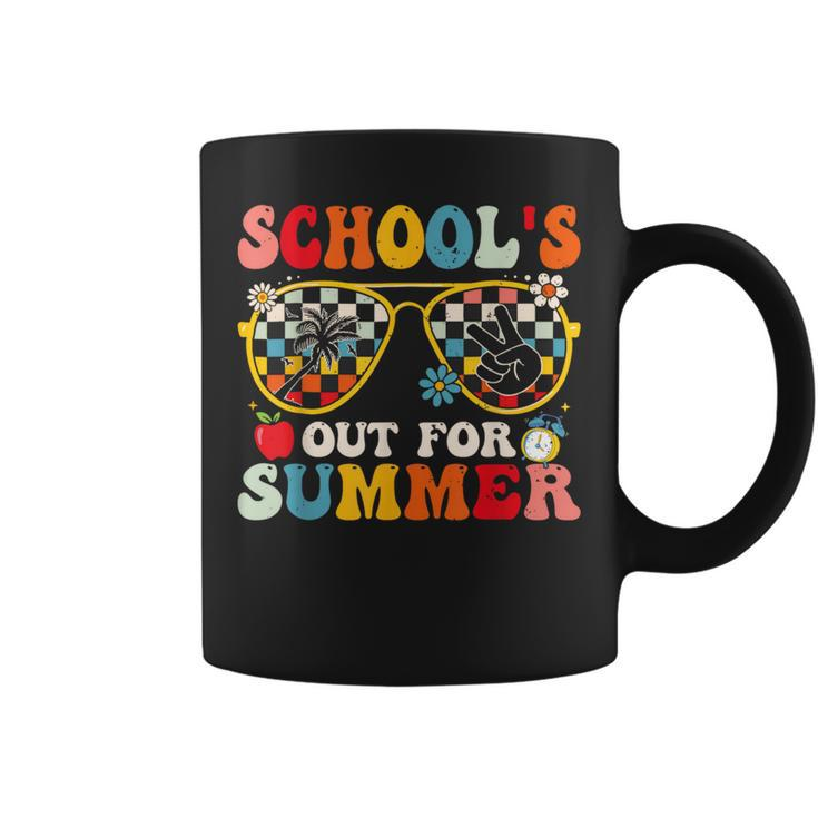Schools Out For Summer Groovy Last Day Of School Teacher Coffee Mug