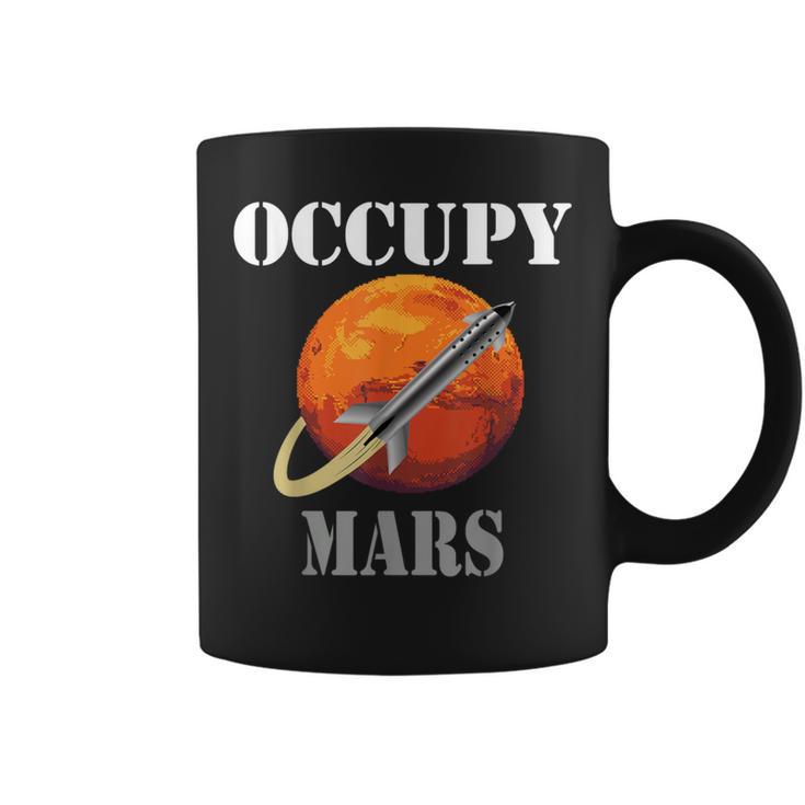 Sci-Fi Space Interstellar Rocket Starship Occupy Mars Coffee Mug