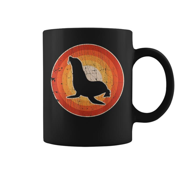 Sea Lion Retro Vintage 60S 70S Sunset Seal Animal Lovers Coffee Mug