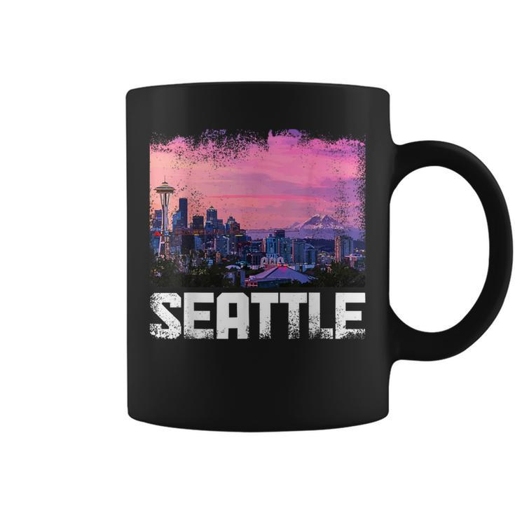 Seattle Washington Skyline Pnw Vintage Pride Coffee Mug