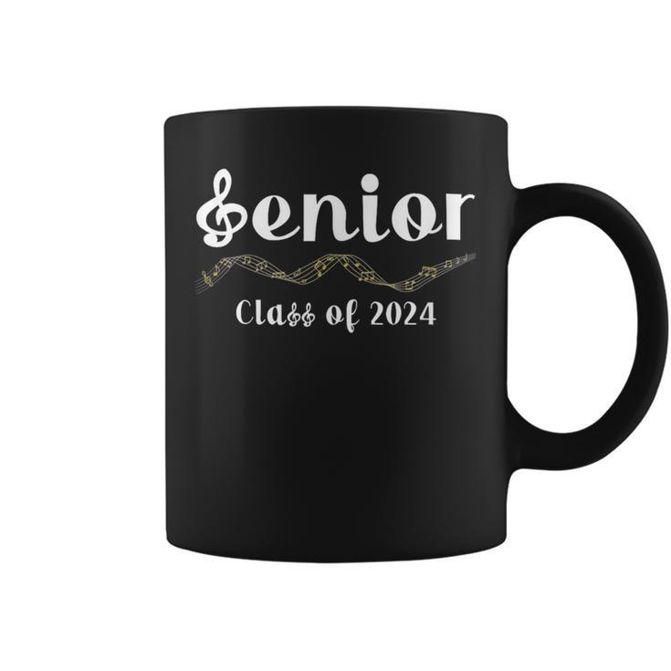 Senior 24 Band Orchestra Choir Class Of 2024 Music Notes Coffee Mug