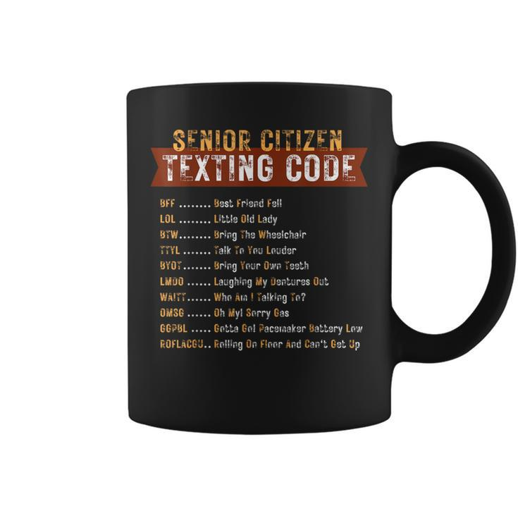 Senior Citizen's Texting Code Grandma Grandpa Birthday Coffee Mug