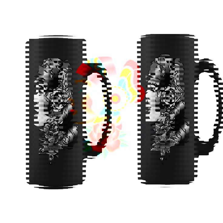 Señora Cabeza Americana Tatuaje Tradicionalieja Taza de café