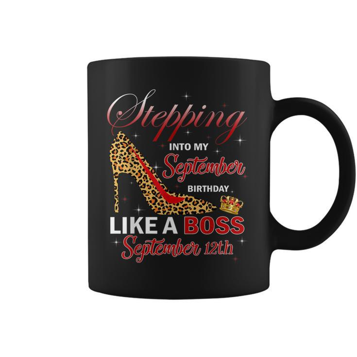 September Girl Stepping Into Birthday Like Boss 12Th Leopard Coffee Mug
