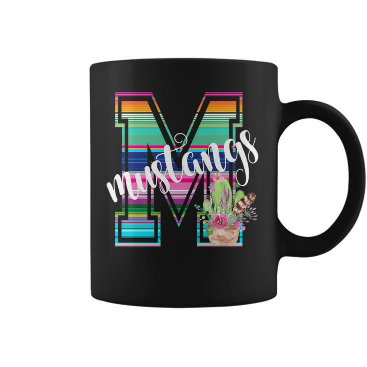 Serape Team Spirit Mustang Cactus Accent Southwest Coffee Mug