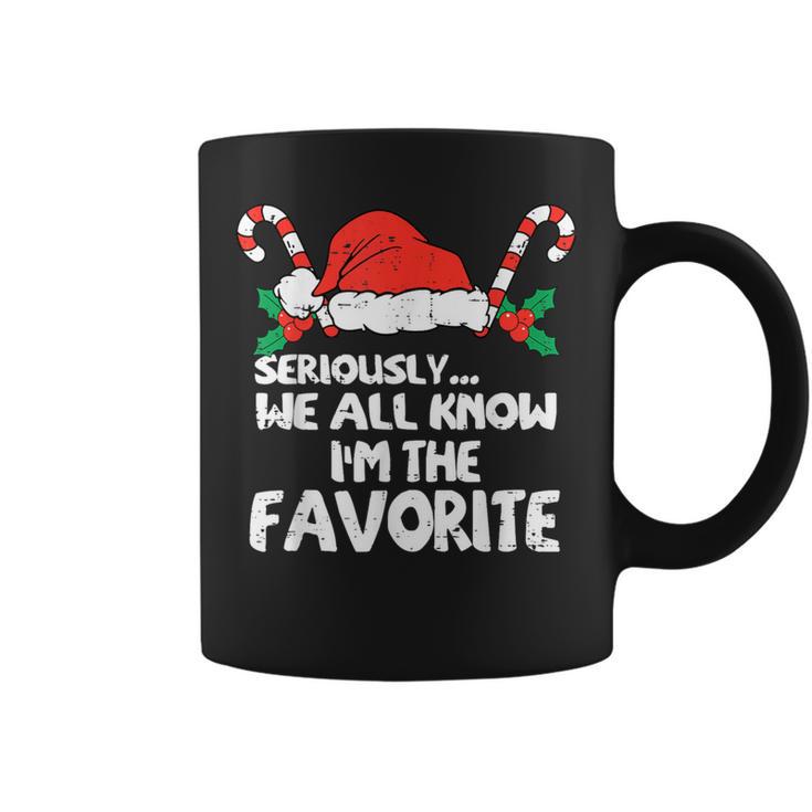 Seriously…We All Know I'm The Favorite Santa Hat Xmas Family Coffee Mug