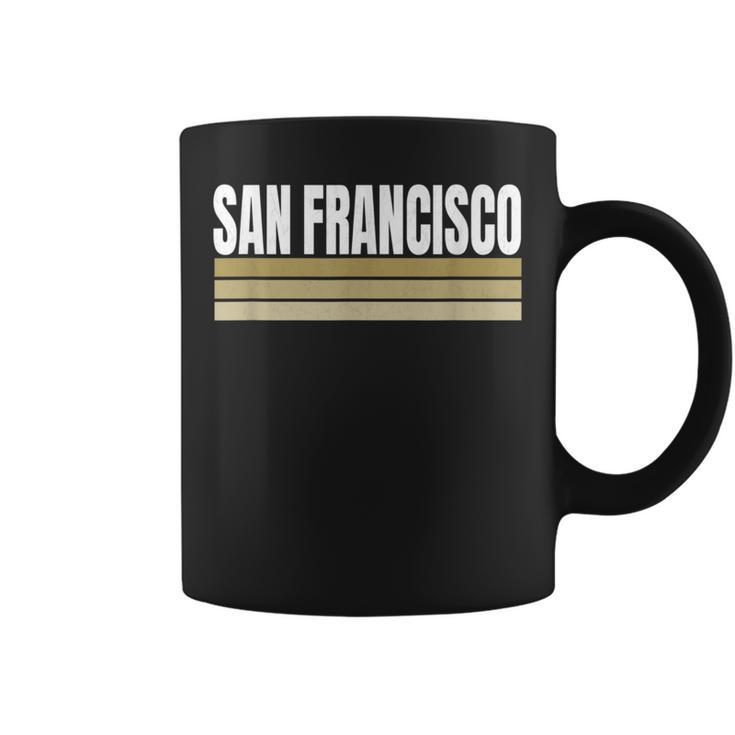 Sf Vintage Striped San Francisco Red Maroon San Francisco Ca Coffee Mug