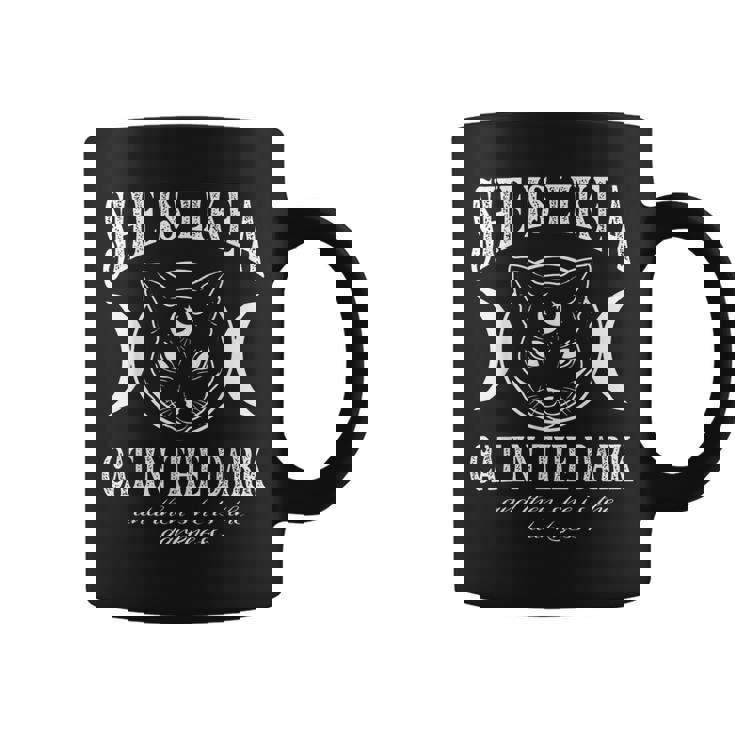 She Is Like A Cat In The Dark Vintage Witchy Cat Rock Goth Coffee Mug