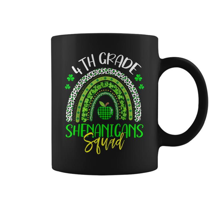 Shenanigans Squad 4Th Grade Teacher Rainbow St Patrick's Day Coffee Mug