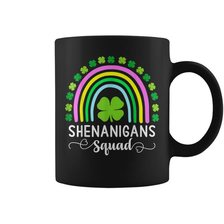 Shenanigans Squad Green Four Leaf Clover Rainbow St Coffee Mug