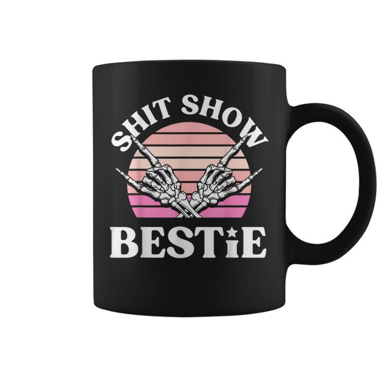 Shit Show Besties Skeleton Rock N Roll Bestfriend Coffee Mug