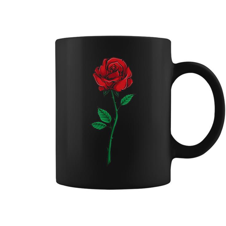 Single Red Rose Pocket Flower Romantic Love Pocket Coffee Mug