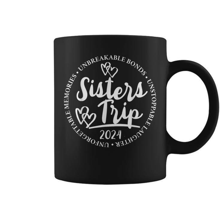 Sisters Trip 2024 Memories Girl Trip Friends Vacation Retro Coffee Mug