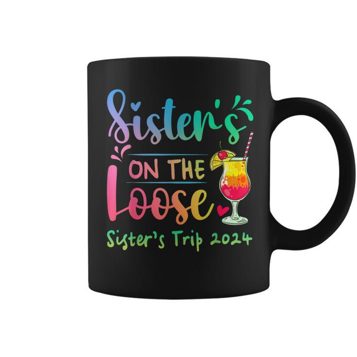 Sister's Trip 2024 Sisters' On The Loose Tie Dye Coffee Mug