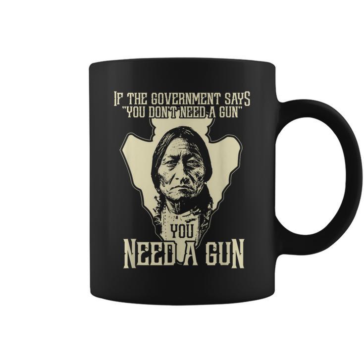 Sitting Bull Chief Gun Retro Arrow Head Coffee Mug