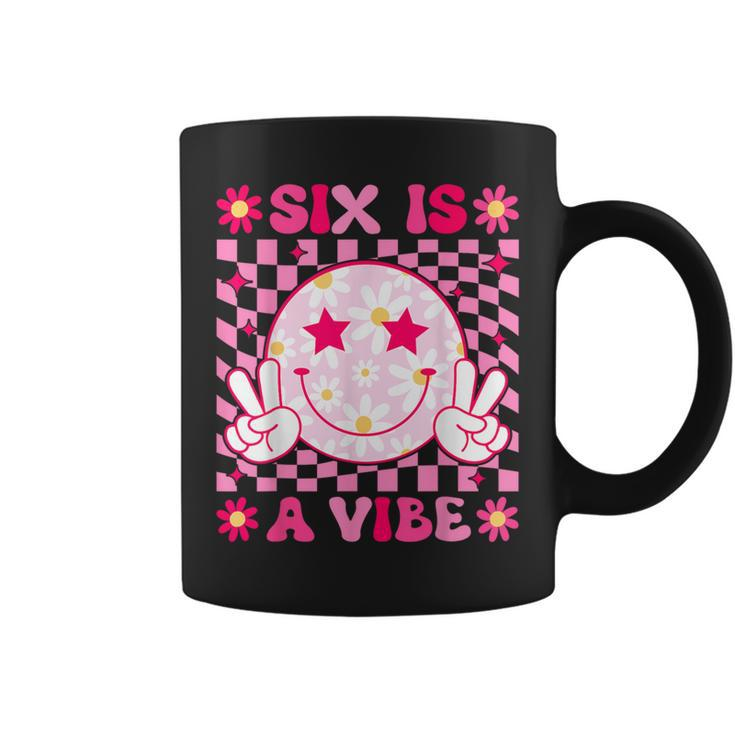 Six Is A Vibe Groovy 6Th Birthday 6Yr Old 6 Year Old Girls Coffee Mug