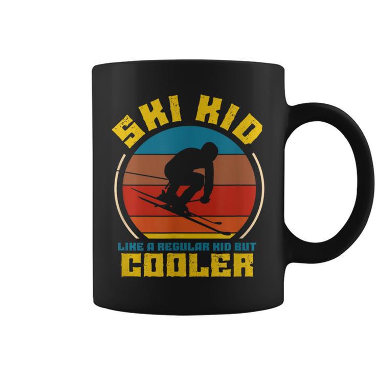 Ski Kid Like A Regular Kid Skiing Skier Vintage Coffee Mug