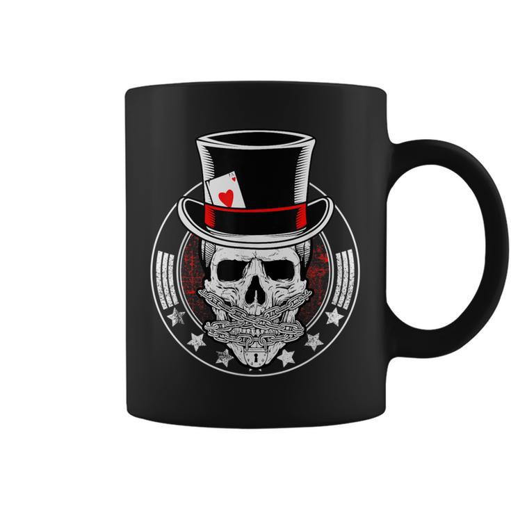 Skull Poker Ace Of Hearts Casino Gambling Card Player Coffee Mug