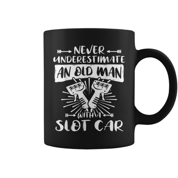 Slot Racing Never Underestimate Old Man Slot Car Coffee Mug