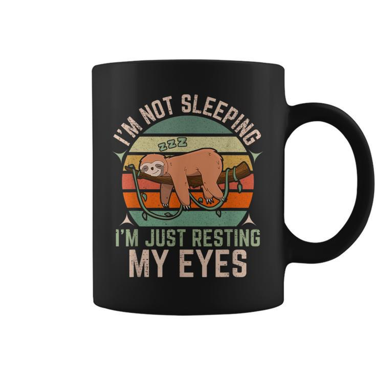 Sloth I'm Not Sleeping I'm Just Resting My Eyes Retro Coffee Mug