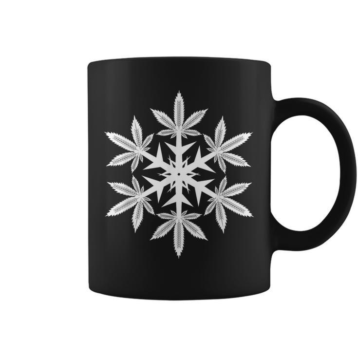 Snowflake Weed Marijuana Leaf Christmas Pajama Coffee Mug