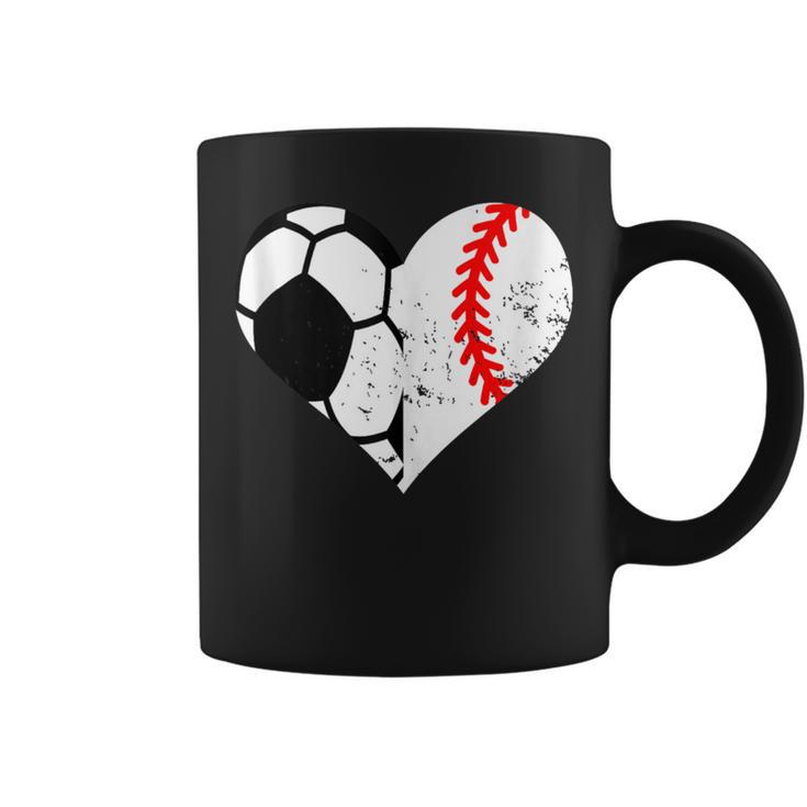 Soccer Baseball Heart Soccer Baseball Mom Coffee Mug