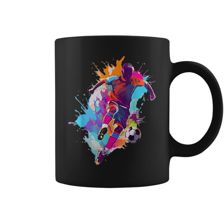 Soccer Player Paint Splash Coffee Mug