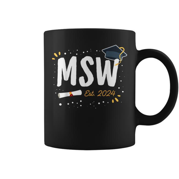 Social Worker Graduation Msw Grad Idea Est 2024 Women Coffee Mug