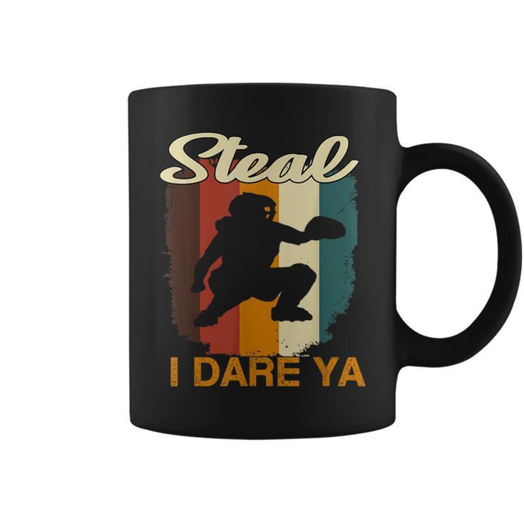 Softball Catcher Steal I Dare Ya For Softball Players Coffee Mug