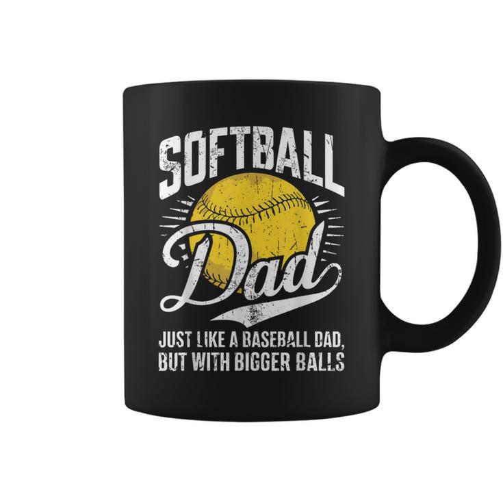 Softball Dad Like A Baseball Dad With Bigger Balls Softball Coffee Mug