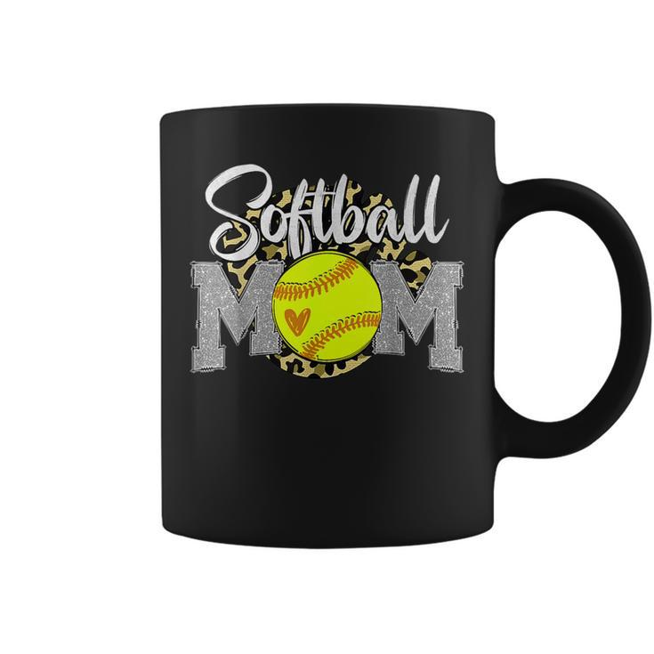 Softball Mom Leopard Softball Mom Mother's Day 2024 Coffee Mug
