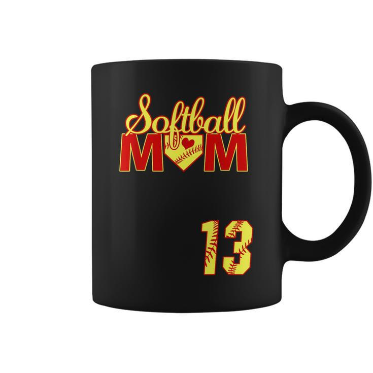 Softball Mom Mother's Day 13 Fastpitch Jersey Number 13 Coffee Mug