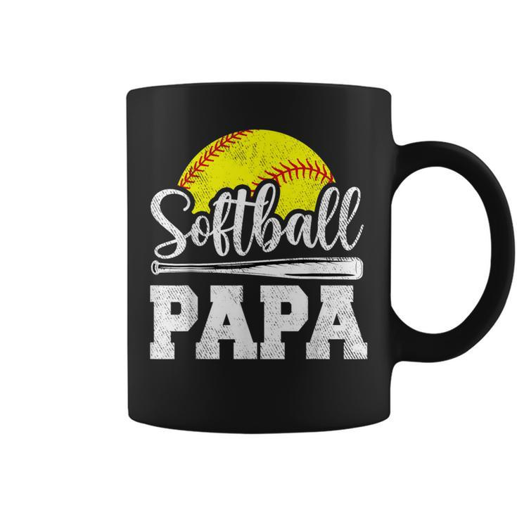 Softball Papa Softball Player Game Day Father's Day Coffee Mug