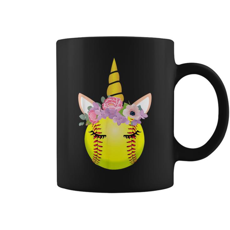 Softball Unicorn Unicorn Lover For Girls Coffee Mug