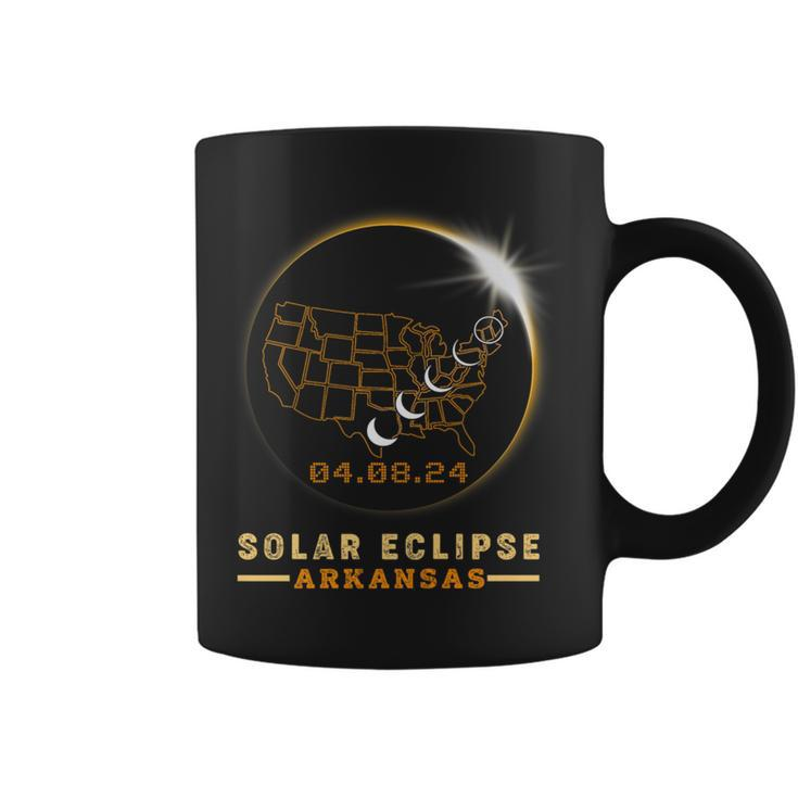 Solar Eclipse 2024 America Totality Total Arkansas Usa Map Coffee Mug