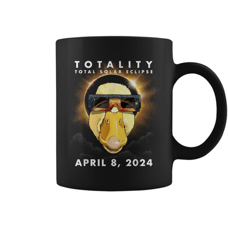 Solar Eclipse 2024 Duck Wearing Eclipse Glasses Coffee Mug