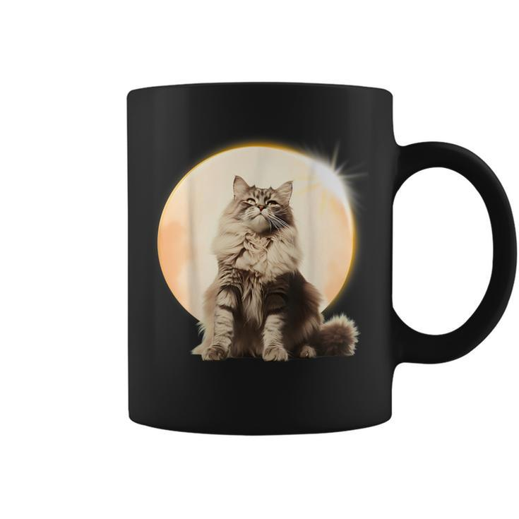 Solar Eclipse 2024 Maine Coon Cat America Totality Coffee Mug