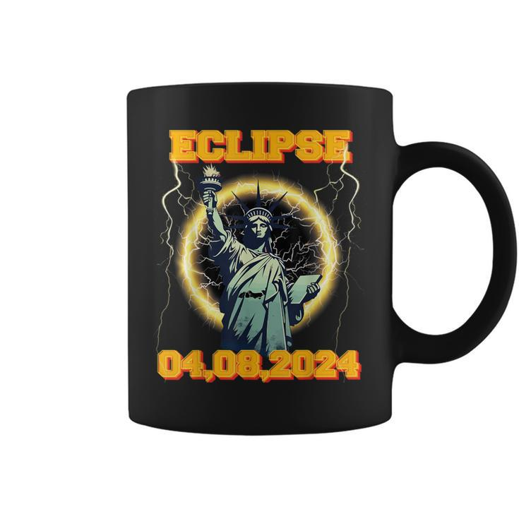 Solar Eclipse 2024 New York Statue Of Liberty Vantage Coffee Mug