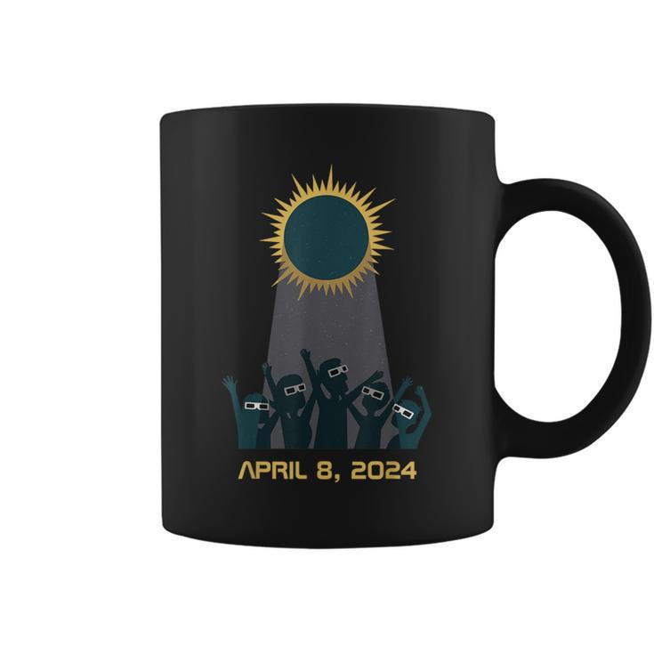 Solar Eclipse 2024 People Wearing Solar Eclipse Glasses Coffee Mug