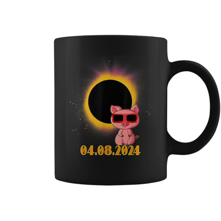 Solar Eclipse 2024 Pig Wearing Solar Eclipse Glasses Coffee Mug